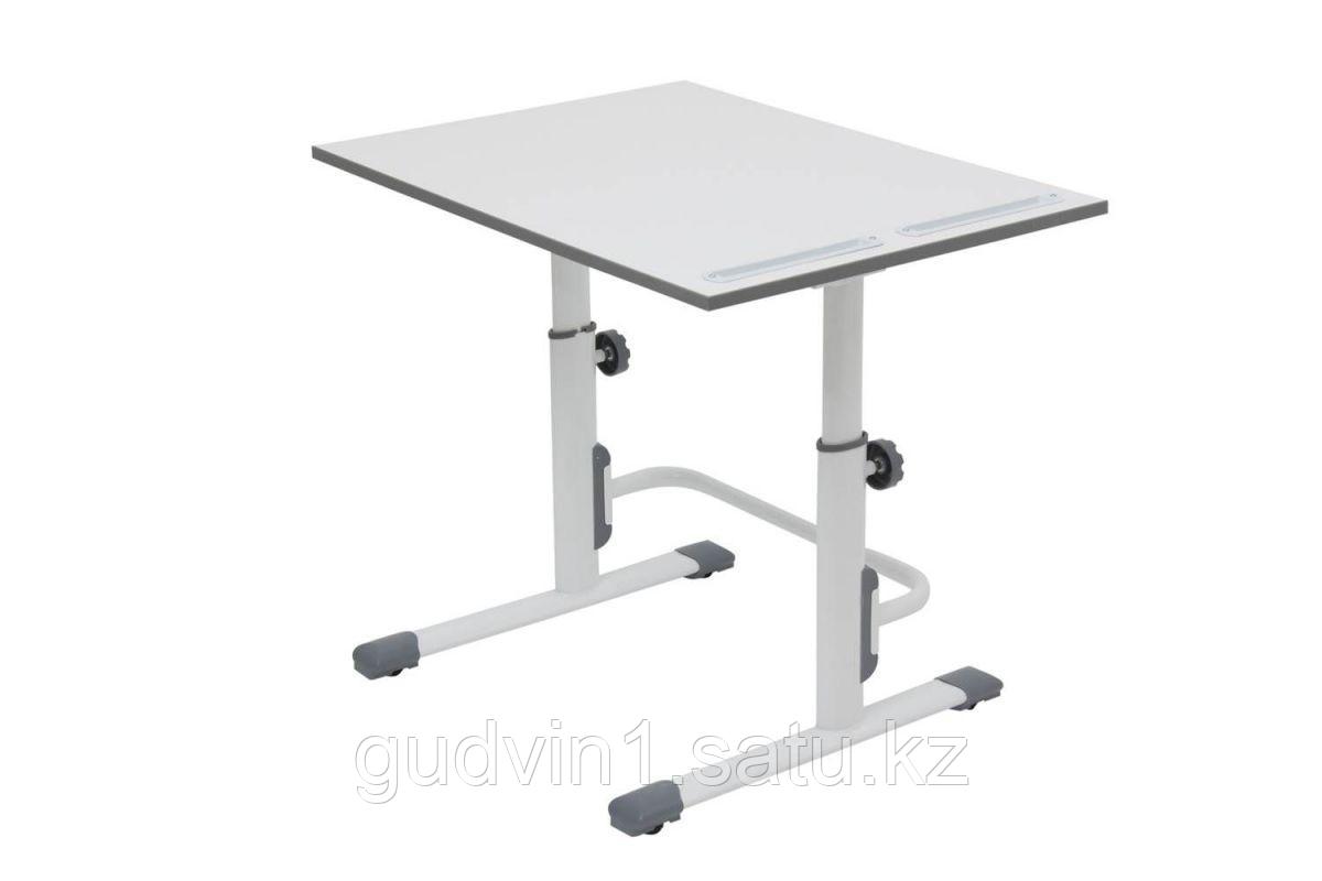РАСТУЩАЯ ПАРТА-ТРАНСФОРМЕР POLINI KIDS SIMPLE М1 75Х55 СМ, белый-серый 00-80822