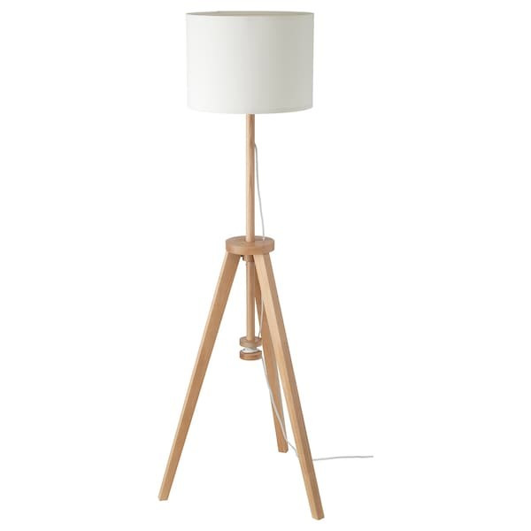 Светильник напольный ЛАУТЕРС ясень, белый ИКЕА, IKEA