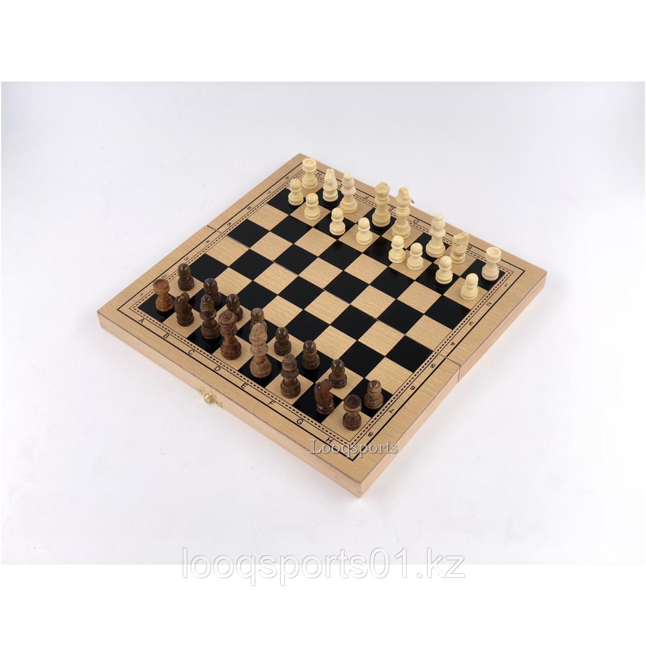 Шахматы, шашки, нарды деревянные 3в1