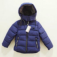 Куртка демисезонная для мальчиков от 3 до 10 лет, темно-синяя., фото 1