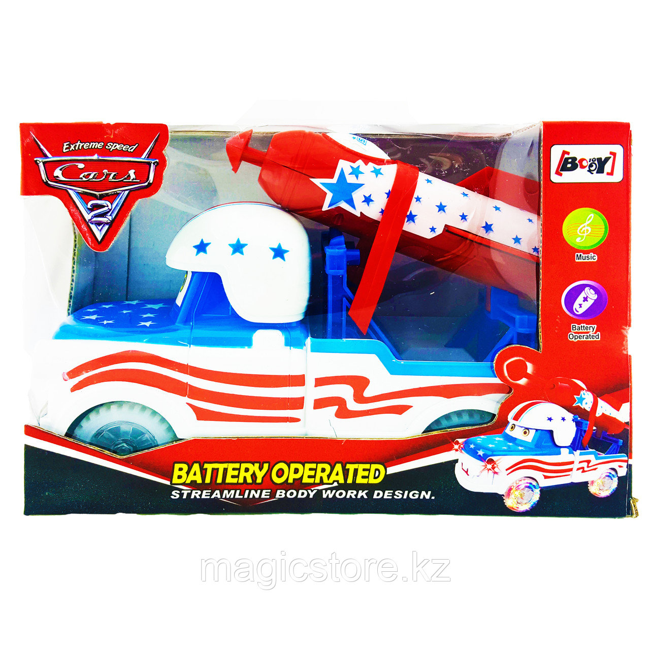 Cars 2 Тачки Мэтр с ракетой музыкальный Battery Operated Light and Music - фото 3 - id-p51628050