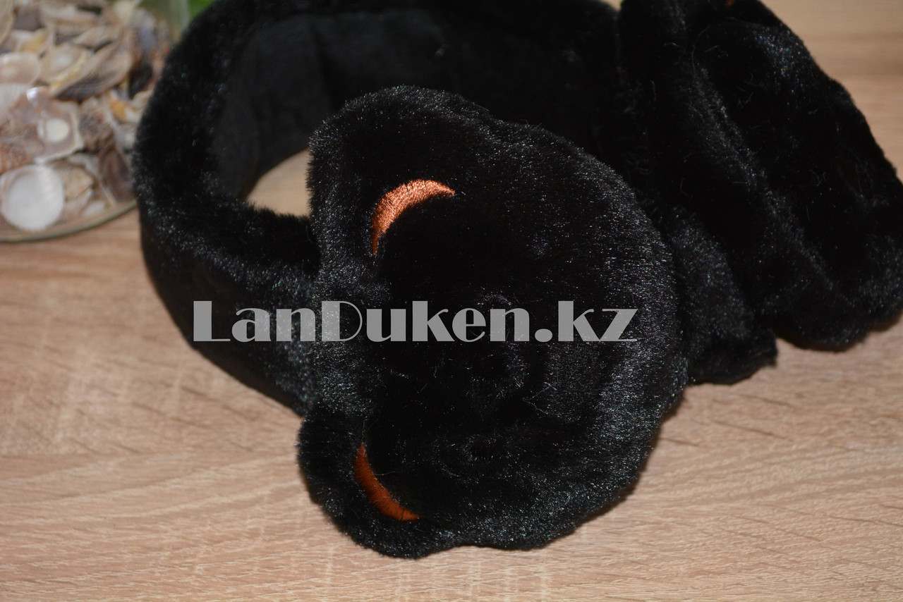 Меховые наушники мишки с широким ободком черные - фото 6 - id-p68576885