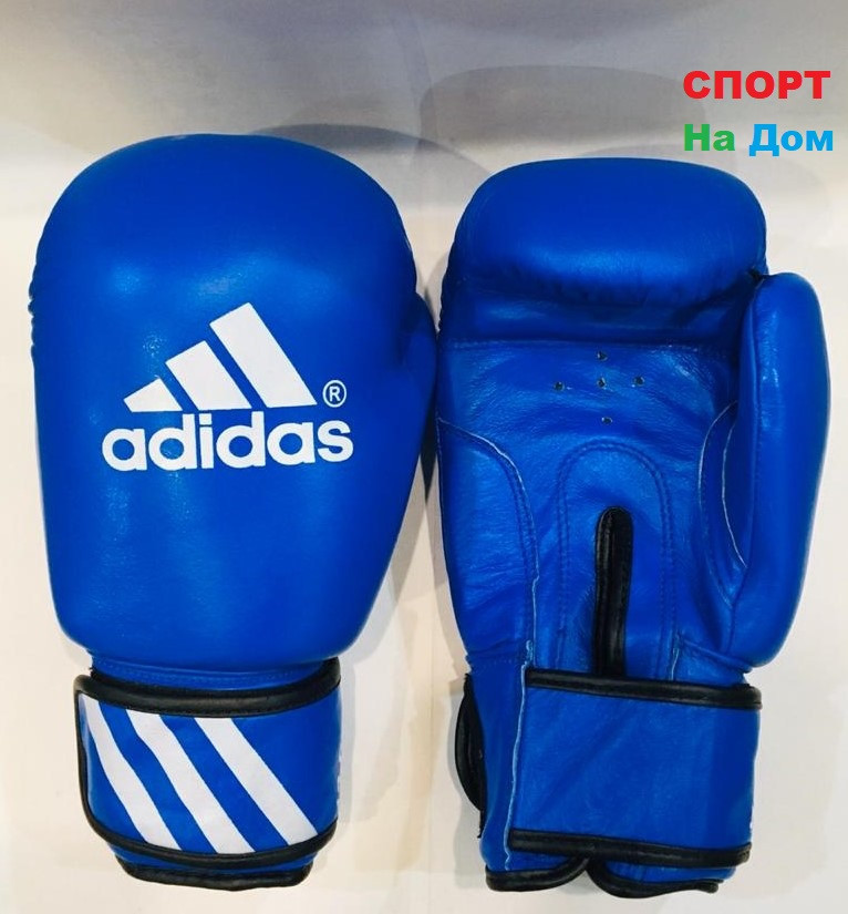 Перчатки для бокса и единоборств Adidas 12-OZ кожа (цвет синий) - фото 1 - id-p68582418