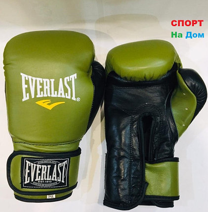 Перчатки для бокса и единоборств Everlast 8-OZ кожа (цвет зеленый), фото 2