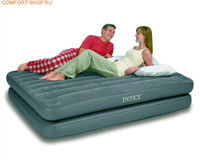 Кровать надувная 2 в 1, 203х152х46 см, max 273 кг, Intex 67744, поверхность флок - фото 1 - id-p5603262