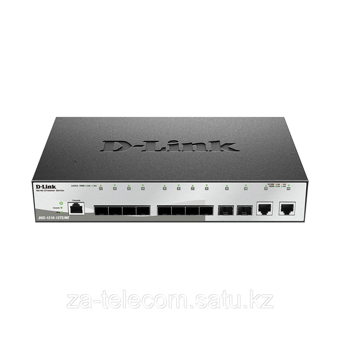 Коммутатор, D-Link, DGS-1210-12TS/ME/B1A, Настольный, 10 портов 1000Base-X SFP + 2 порта 10/100/1000М RJ-45, У