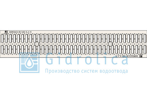 Решетка водоприемная Gidrolica Standart РВ -10.13,6.100 - штампованная стальная оцинкованная, кл. А15 - фото 1 - id-p68225116
