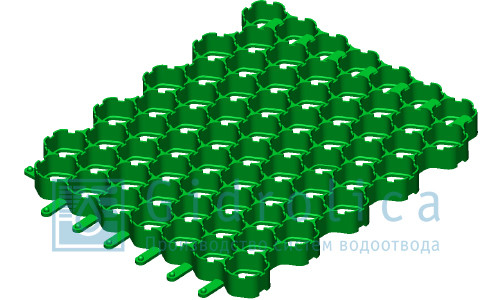 Решетка газонная Gidrolica Eco Standart РГ-70.40.3,2 - пластиковая зеленая