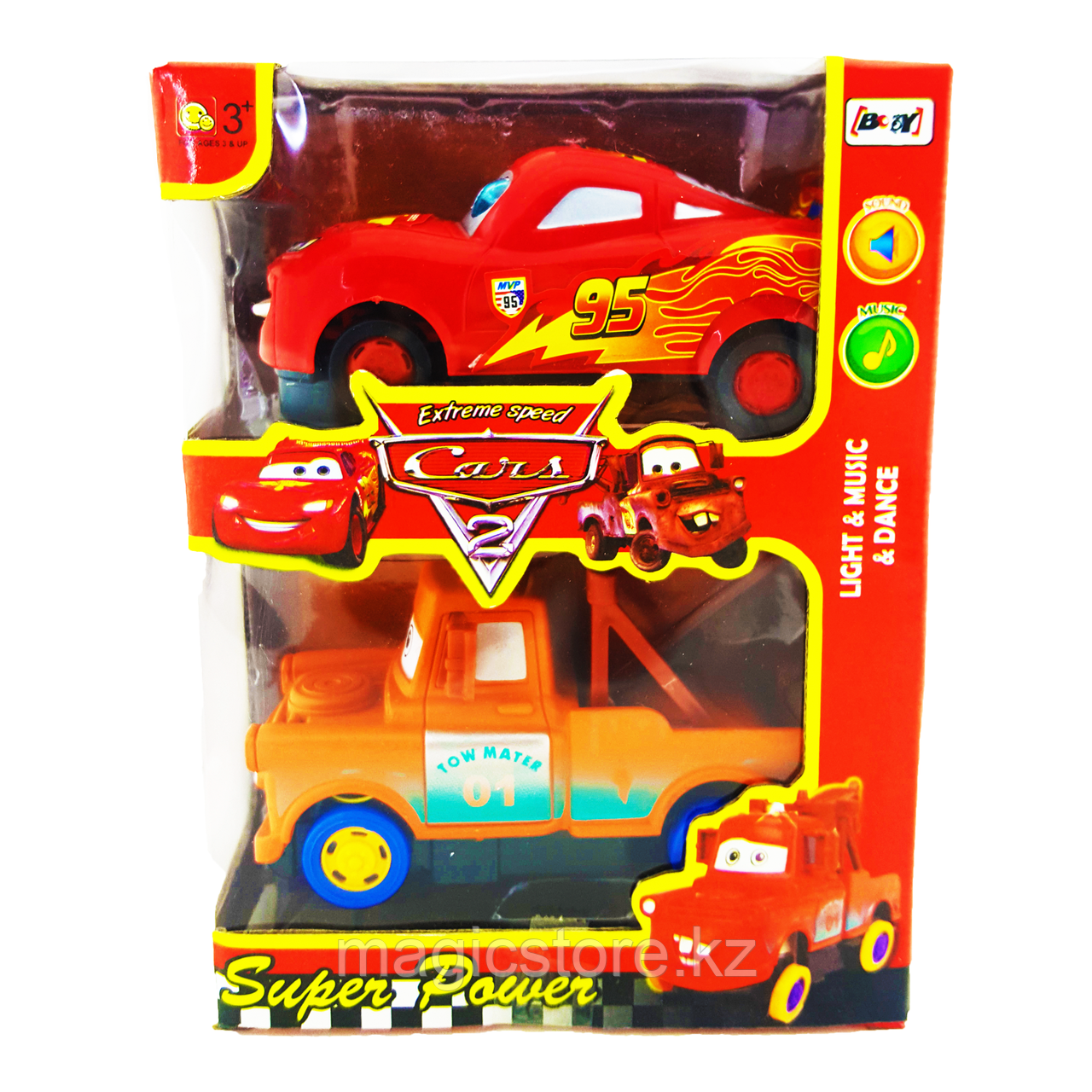 Cars 2 Тачки Набор машинок Маквин и Мэтр музыкальный Super Power Light and Music and Dance - фото 2 - id-p51628053