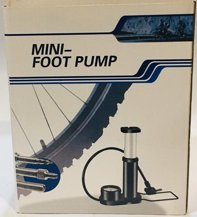 Насос ножной с манометром Mini foot pump (цвет красный), фото 2