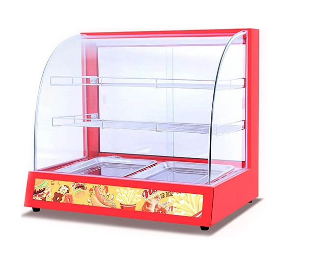 Витрина тепловая HW-2P (660x460x595 мм, 0,8 кВт, 220 В) цвет красный