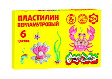 Пластилин плавающий Каляка-Маляка ПЕРЛАМУТРОВЫЙ 6 цветов (с золотым) 72 г, со стеком