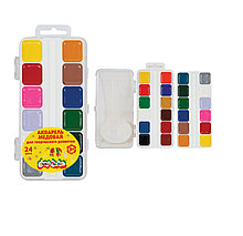 Акварель Каляка-Маляка, 24 цвета, квадратный кювет, пластиковая упаковка