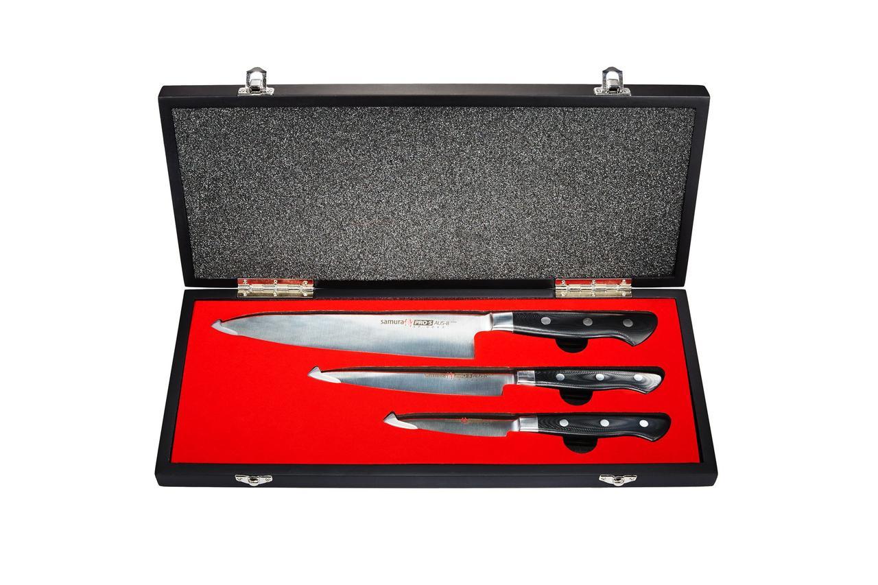 Набор из 3-х ножей в подарочной коробке Samura PRO-S - фото 1 - id-p68730772
