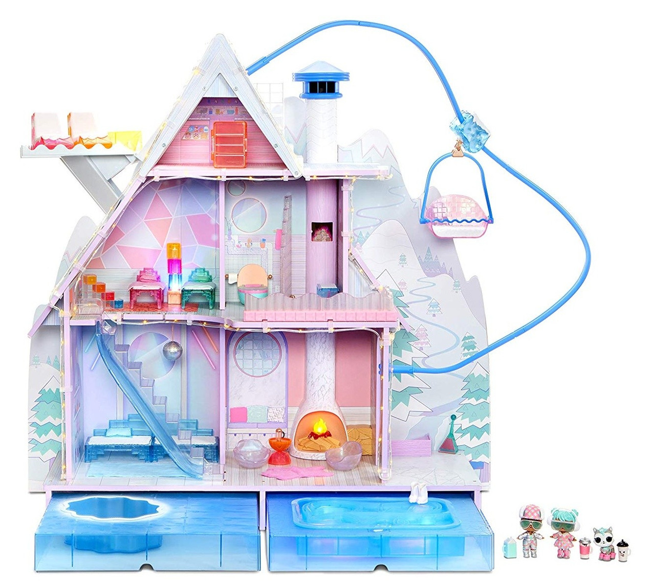 Лол Зимний дом-шале с семьей кукол L.O.L. Surprise Chalet Doll House Оригинал
