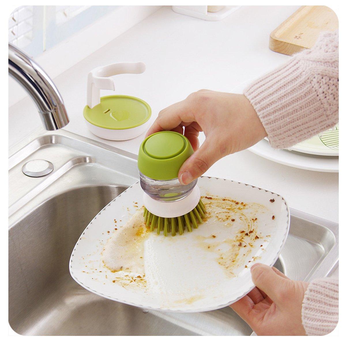 Щетка для мытья посуды с дозатором моющего средства - фото 5 - id-p50242350