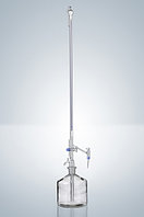 Автоматическая бюретка Пеллета Hirschmann 10 : 0,02 мл, класс AS, с промежуточным краном, светлое стекло, синяя градуировка, стеклянные краны