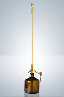 Автоматическая бюретка Пеллета Hirschmann 25 : 0,05 мл, класс B, темное стекло, белая градуировка, стеклянный кран