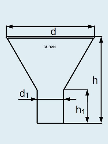 Воронка DURAN Group диаметр 120 мм, длина 105 мм, с короткой и широкой сливной трубкой, стекло - фото 2 - id-p68733392