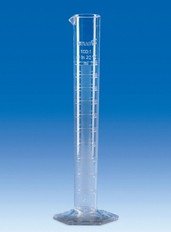 Цилиндр мерный VITLAB, 500 мл, класс B, высокий, рельефная шкала, SAN - фото 1 - id-p68736088