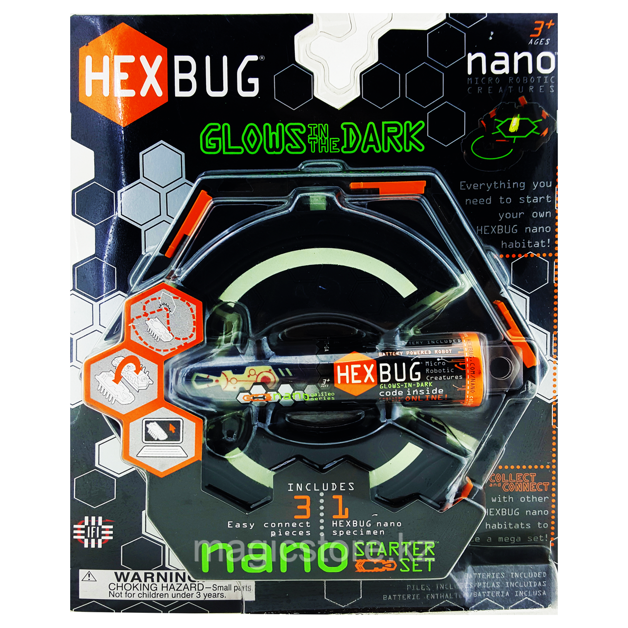 HexBug Nano Glow in the Dark Nano Starter Set Игровой набор Светящаяся Трасса + 1 Нано Жук - фото 2 - id-p51628208