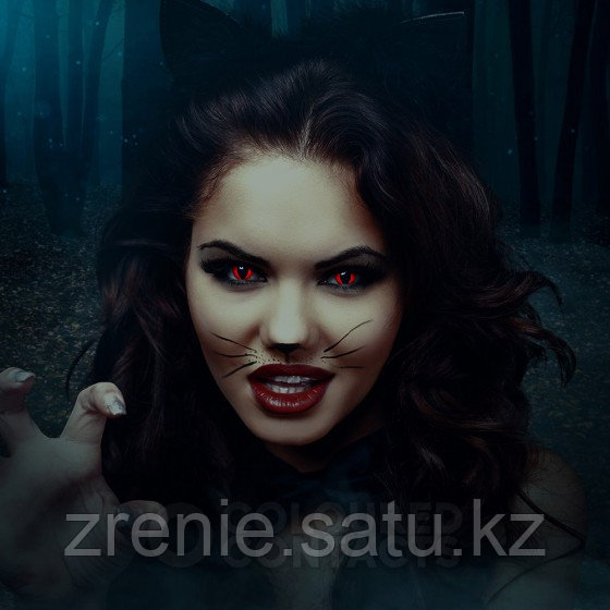 Карнавальные линзы Magic eye модель Red cat