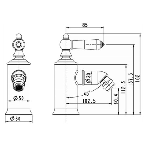 Смеситель для биде BRAVAT ART, бронза (к/к 8) F375109U - фото 2 - id-p68828050