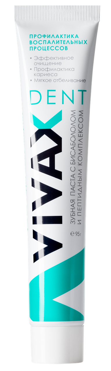VIVAX DENT - Зубная паста с Бисабололом и актиным пептидным комплексом.