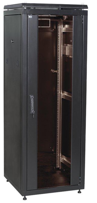 Шкаф сетевой 19 LINEA N 42U 600х1000 мм стеклянная передняя дверь черный LN05-42U61-G ITK