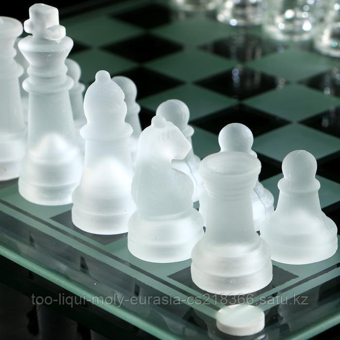 Шахматы настольные, стеклянная доска 30*30 см, прозрачная - фото 3 - id-p68879720
