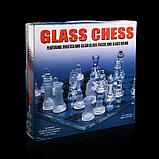 Шахматы настольные, стеклянная доска 30*30 см, прозрачная, фото 4