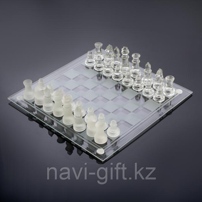 Шахматы настольные, стеклянная доска 30*30 см, прозрачная - фото 7 - id-p68879720