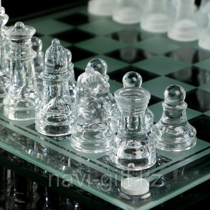Шахматы настольные, стеклянная доска 30*30 см, прозрачная - фото 5 - id-p68879720