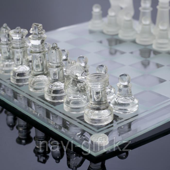 Шахматы настольные, стеклянная доска 30*30 см, прозрачная - фото 6 - id-p68879720