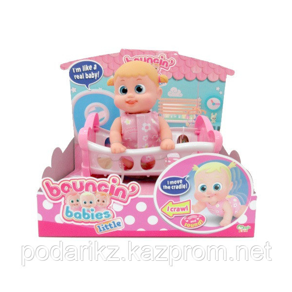 Bouncin' Babies 803002 Кукла Бони с кроваткой, 16 см
