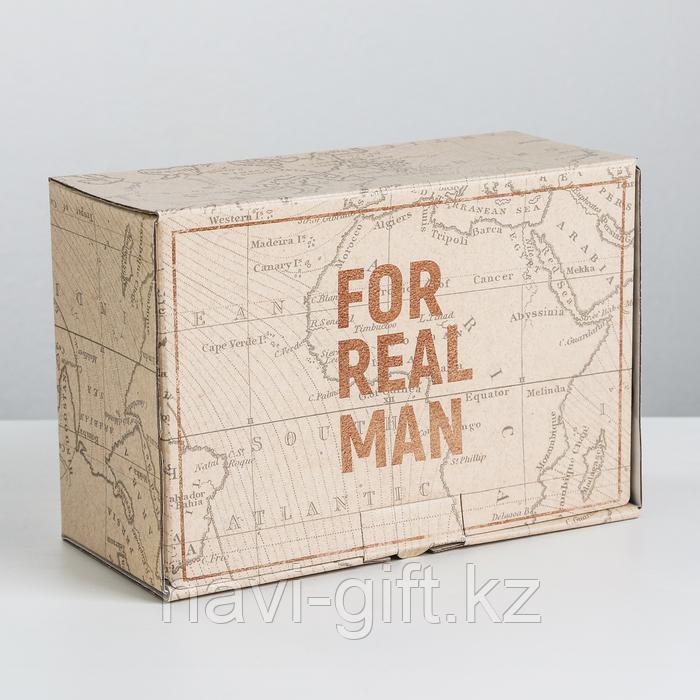 Коробка‒пенал For real man, 22 × 15 × 10 см