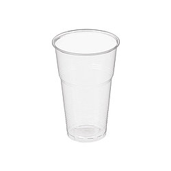 Пластиковые стаканчики одноразовые прозрачные 500 мл, 50 шт
