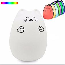 Силиконовый Led ночник-лампа "Кошечка" Улыбка, фото 3