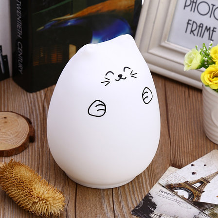 Силиконовый Led ночник-лампа "Кошечка" Улыбка, фото 2