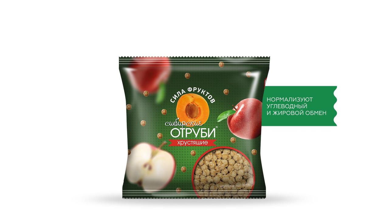 Отруби Сибирские, Сила фруктов, пакет 100 гр