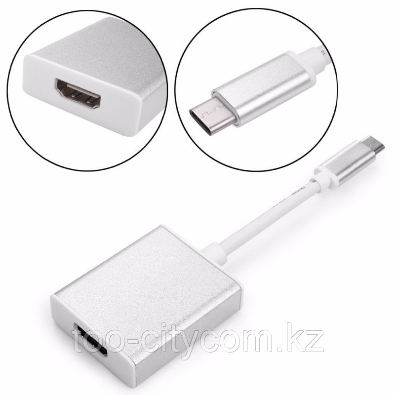 Адаптер (переходник) USB Type-C (m) to HDMI (f). Конвертер. Арт.4959 - фото 2 - id-p38799251