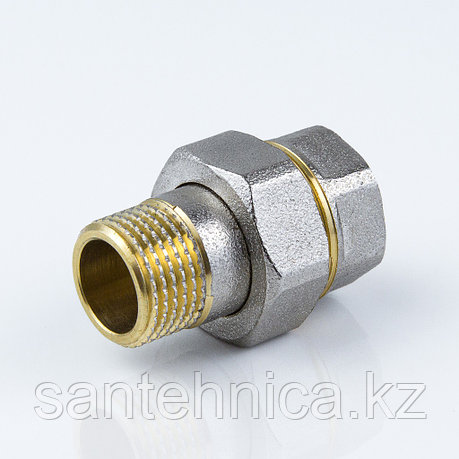 Муфта разъемная американка латунь никель Ду 15 G1/2" ВР/НР Aquasfera прямая, фото 2