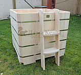 Квадратная купель из кедра. Размеры: 1000х1000х1200 мм, фото 5