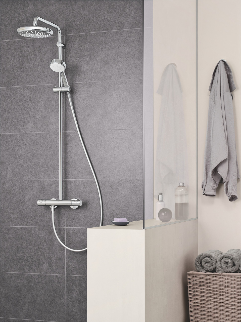 Grohe Душевая система Tempesta 210 верх. душ, руч. душ Cosmopolitan 100, шланг 1750 мм, 26224001 - фото 4 - id-p68983208