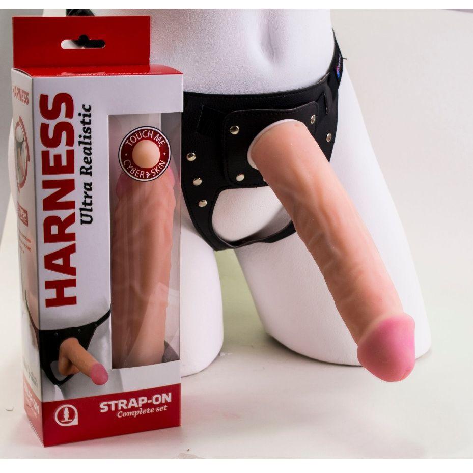Фаллоимитатор на трусиках "HARNESS" L 21.0 см, D 4.0 - 4.5 см, киберкожа