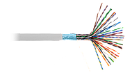 Кабель NETLAN F/UTP 25 пар, Кат.5 (Класс D), 100МГц, одножильный, BC (чистая медь), внутренний, PVC нг(B), сер