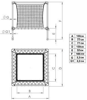 Батут-манеж Leco-IT Home Домашний 100 х 100 см., фото 2