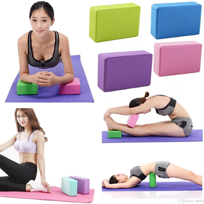 Опорный блок (кирпич) для йоги, фитнеса и гимнастики (цвет зеленый), фото 2
