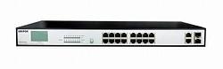 Коммутатор для систем видеонаблюдения UNIPOE PM3020FSNL-330 V2 (16 PoE + 2 Uplink + 2 SFP)