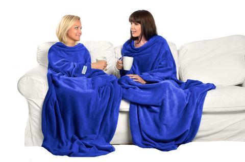 Одеяло/плед/халат с рукавами Снагги Бланкет {Snuggie Blanket} (Синий), фото 2